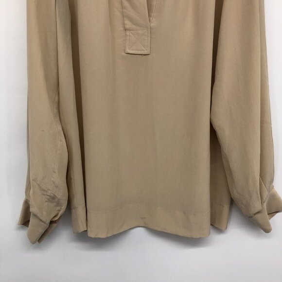 NWT Rachel Zoe light beige 100% silk long sleeve blouse size ~ Medium - Picture 5 of 16
